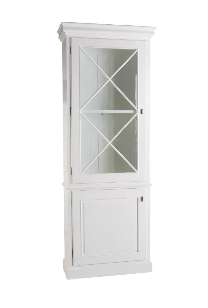 White Display Cabinet With Glass Doors Au, Kobi Large Narrow Bookcase With Glass Doors