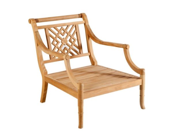 Portofino Outdoor Teak Occasional Chair Frame Only