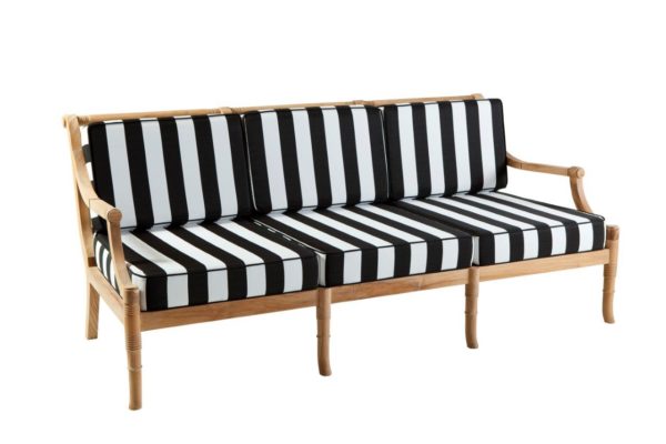 Portofino Outdoor Teak 3 Seater Sofa with Cushions